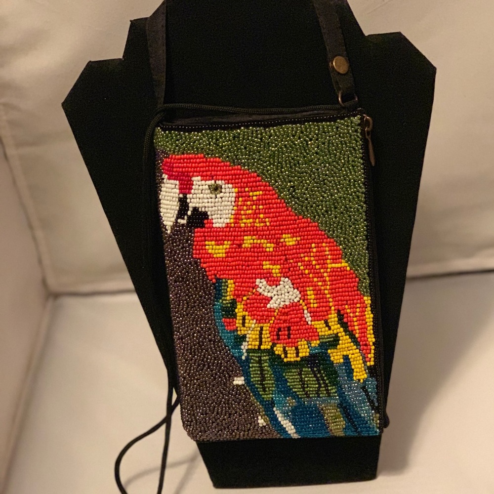 Parrot Beaded Club Bag